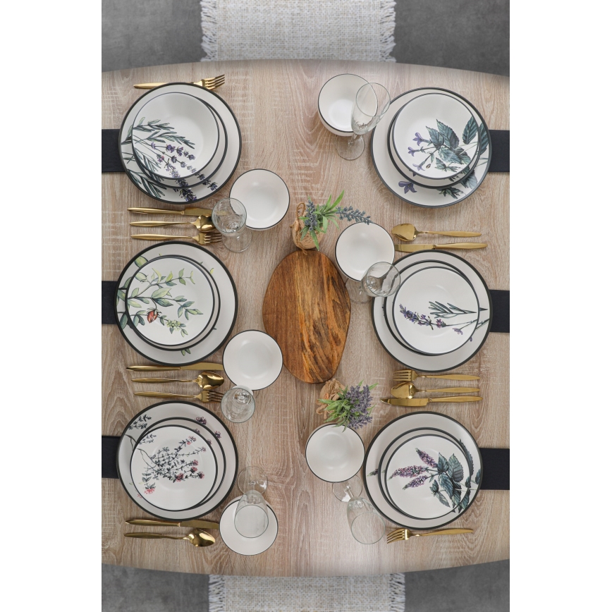 Ruokailusetti 24 kpl monivärinen/kivitavara