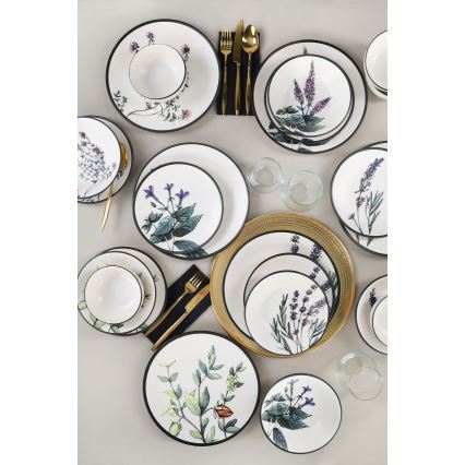 Ruokailusetti 24 kpl monivärinen/kivitavara