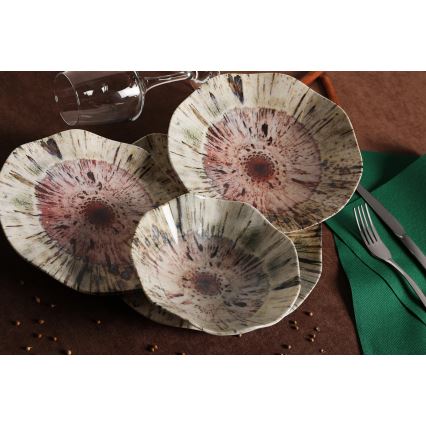 Ruokailusetti 24 kpl monivärinen/posliini