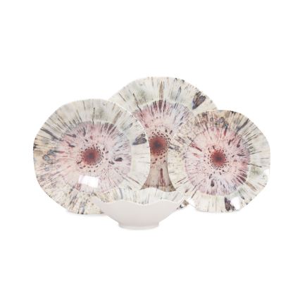 Ruokailusetti 24 kpl monivärinen/posliini