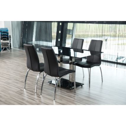 Ruokapöydän tuoli AMAL 1 kpl musta/mattakromi