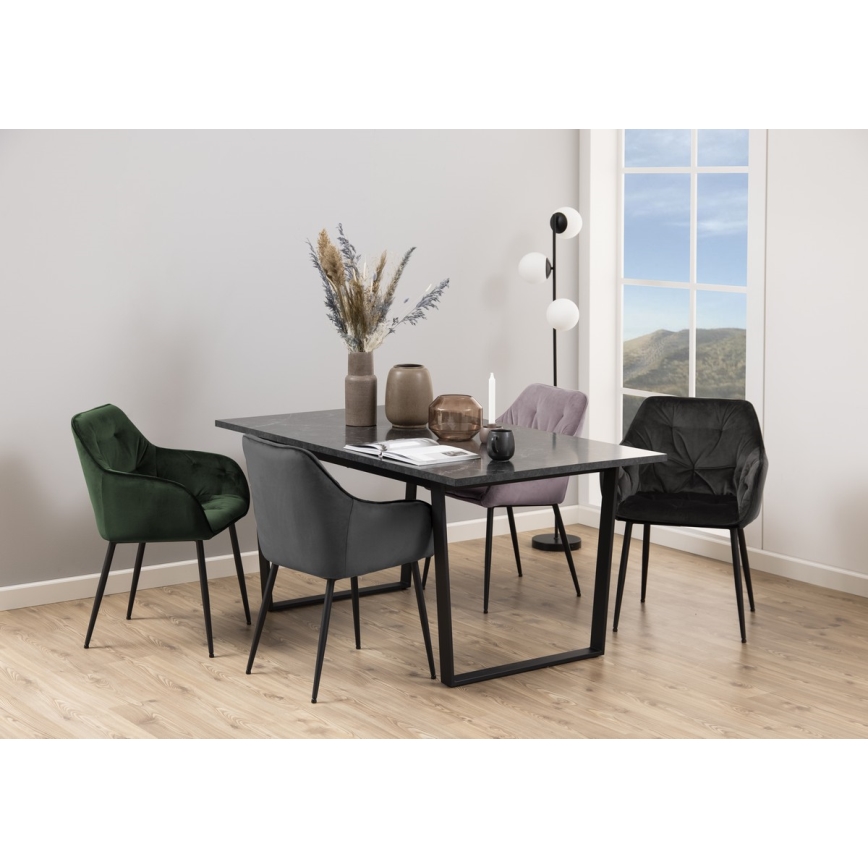 Ruokapöydän tuoli käsinojilla AYLIN 1 kpl musta