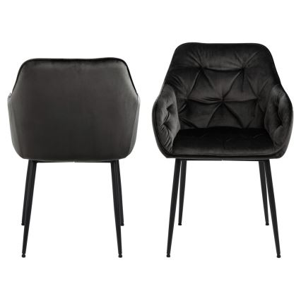 Ruokapöydän tuoli käsinojilla AYLIN 1 kpl musta