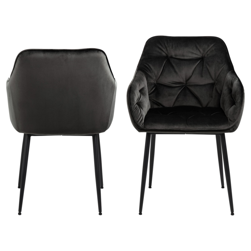 Ruokapöydän tuoli käsinojilla AYLIN 1 kpl musta