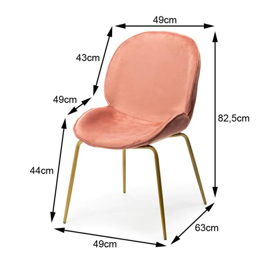 Ruokapöydän tuoli LORI 82,5x49 cm pinkki