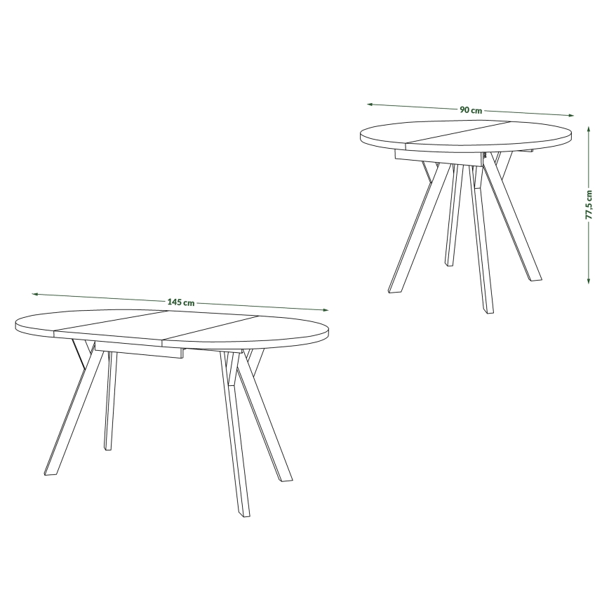 Ruokapöytä ARTUR artisan-tammi/beige