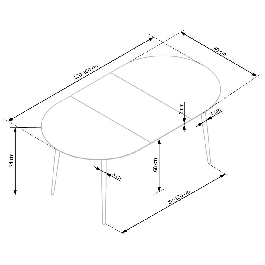 Ruokapöytä BALNOR tammi/musta