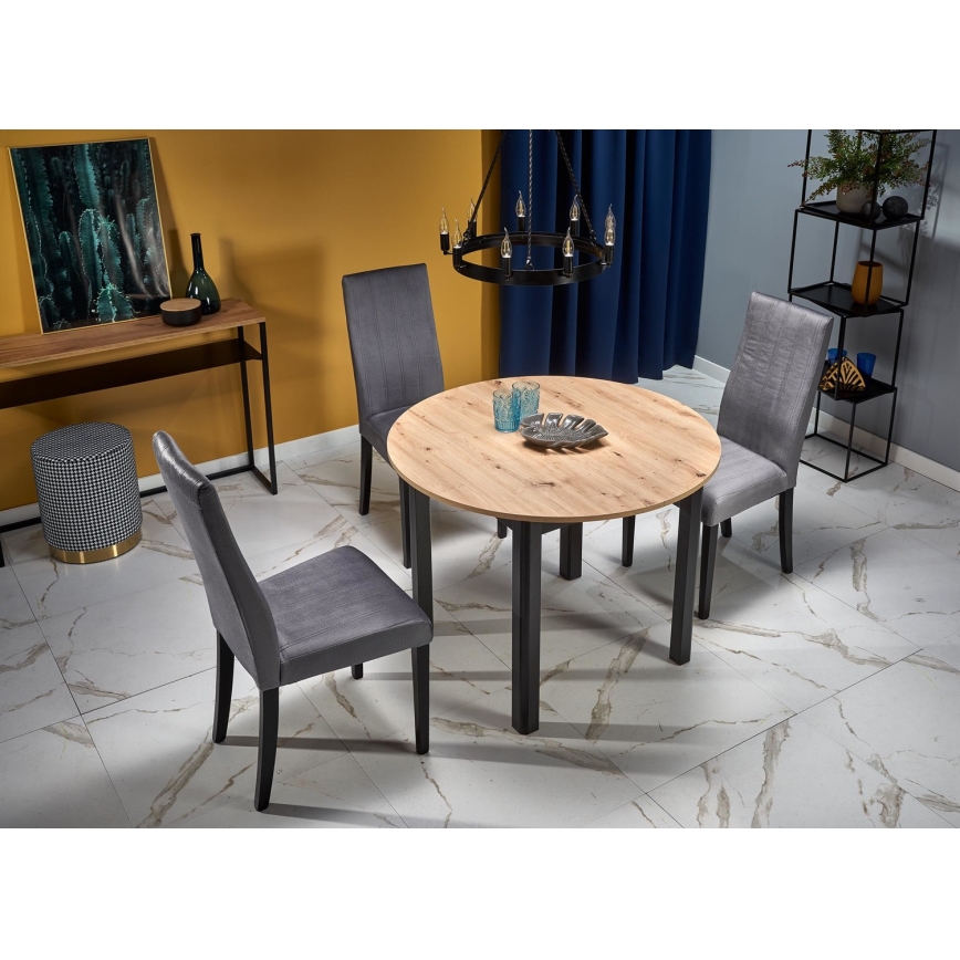 Ruokapöytä CALMIO artisan-tammi/musta