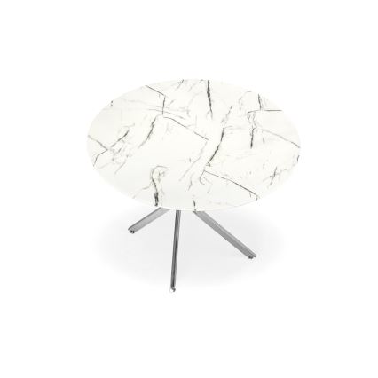 Ruokapöytä ESTEN 100 cm valkoinen/hopea
