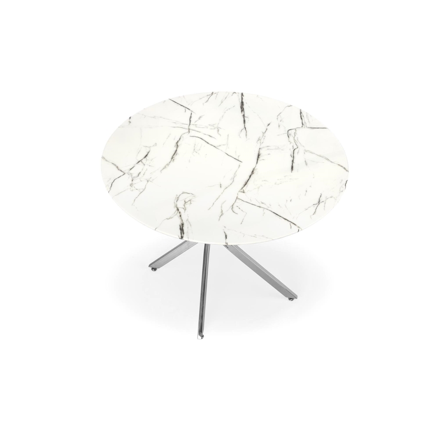 Ruokapöytä ESTEN 100 cm valkoinen/hopea