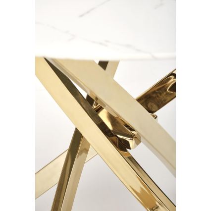 Ruokapöytä ESTEN 100 cm valkoinen/kultainen