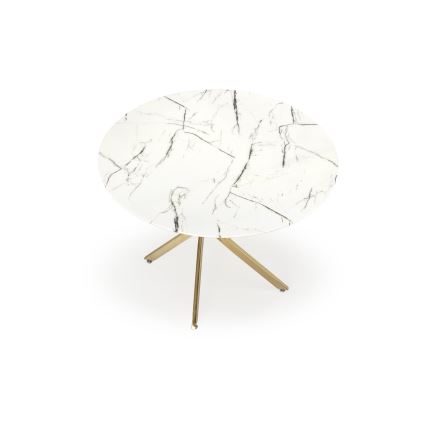 Ruokapöytä ESTEN 100 cm valkoinen/kultainen