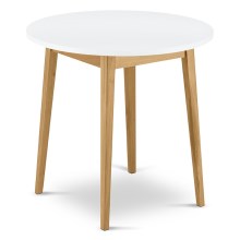 Ruokapöytä FRISK 75x80 cm valkoinen/tammi