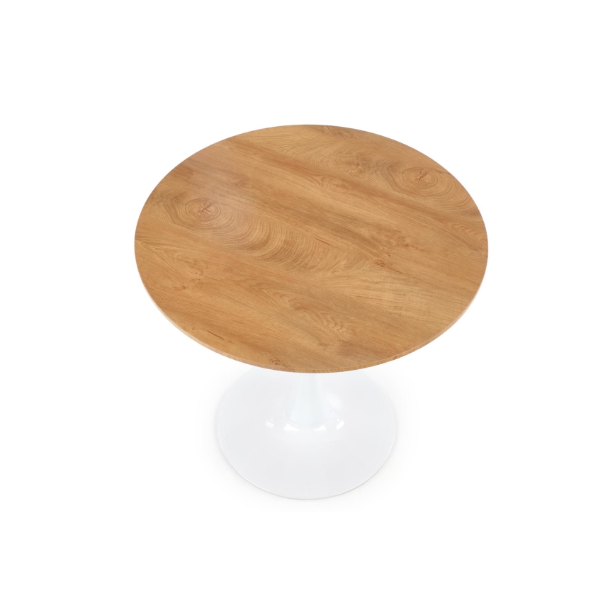 Ruokapöytä LUGI Ø 80 cm, ruskea/valkoinen