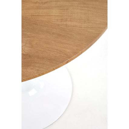 Ruokapöytä LUGI Ø 80 cm, ruskea/valkoinen