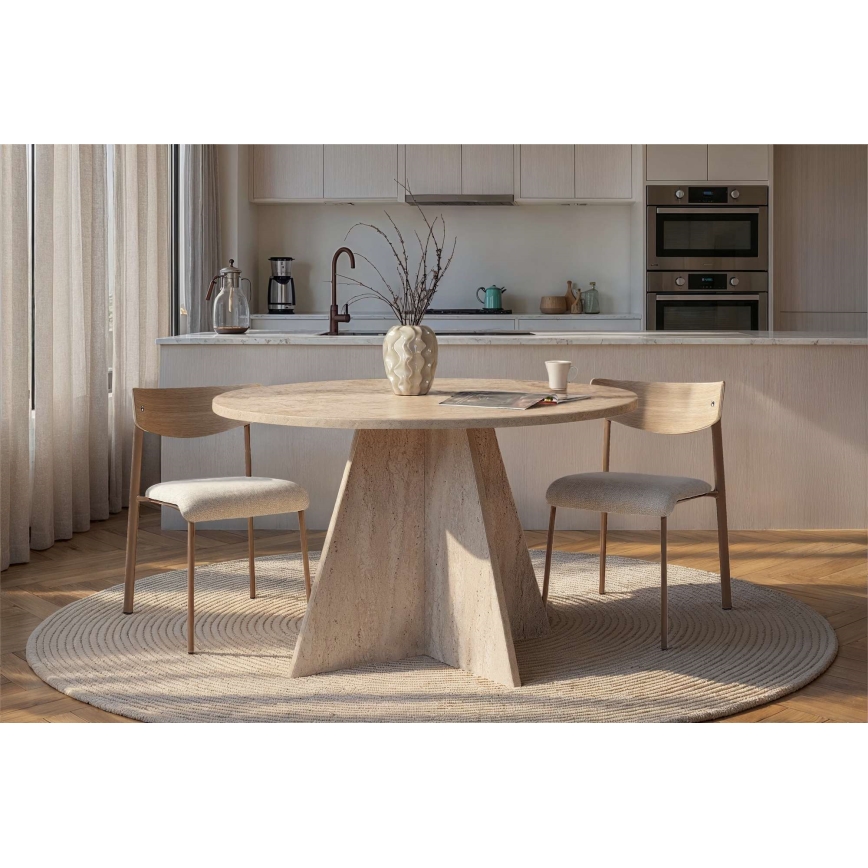 Ruokapöytä MATIN, halkaisija 120 cm, beige