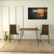 Ruokapöytä SANDALF 75x90 cm ruskea/musta