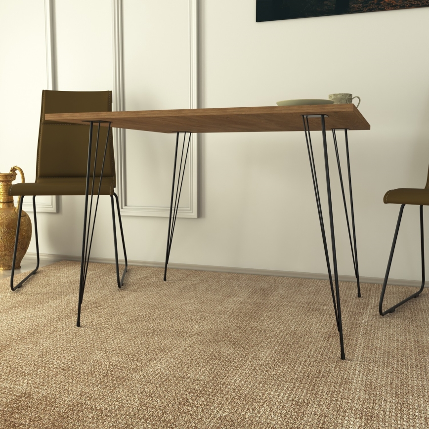 Ruokapöytä SANDALF 75x90 cm ruskea/musta