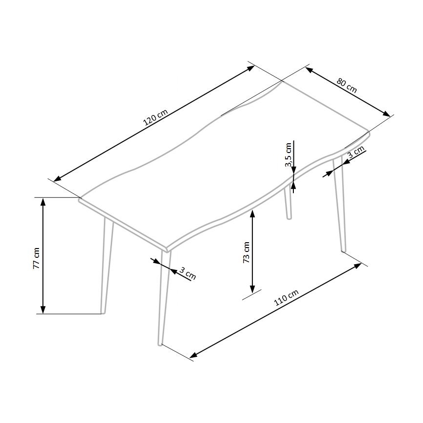 Ruokapöytä SOLACE tammi/musta