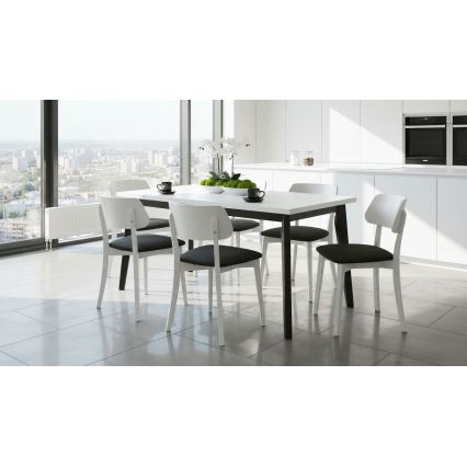 Ruokatuoli EZRA valkoinen/musta