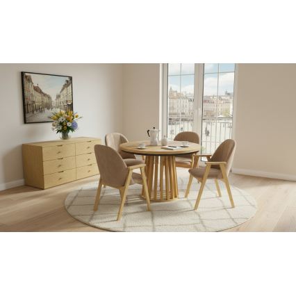 Ruokatuoli GARDA tammi/beige