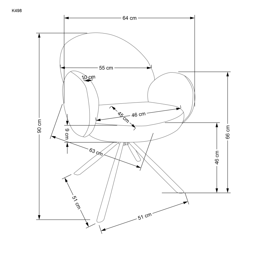 Ruokatuoli KIVA, 1 kpl, ruskea