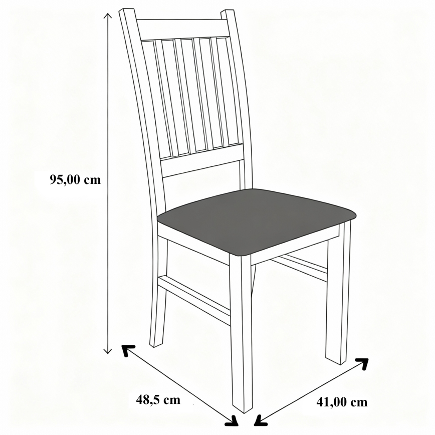 Ruokatuoli SIMON pyökki/tummanharmaa