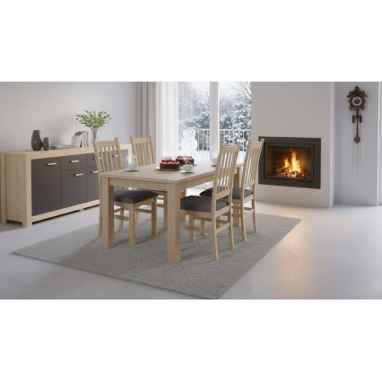 Ruokatuoli SIMON tammi/tummanharmaa