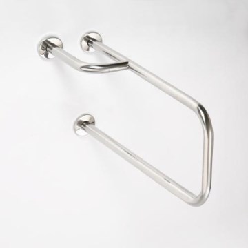 Ruostumattomasta teräksestä valmistettu tukikahva 23,5 x 38 cm, hopeanvärinen