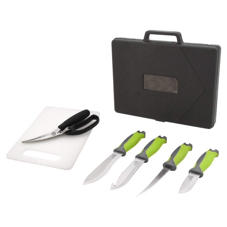 Ruostumattomasta teräksestä valmistetut grillausvälineet kotelolla 6 kpl