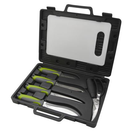 Ruostumattomasta teräksestä valmistetut grillausvälineet kotelolla 6 kpl