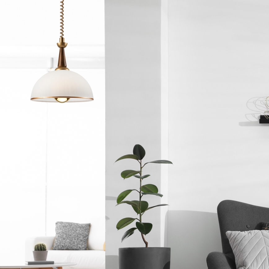 Riippuvalaisin CHIARA 1xE27/60W/230V ruskea/pyökki