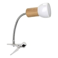 Säädettävä klemmivalaisin SVENDA 1xE27/60W/230V tammi/valkoinen