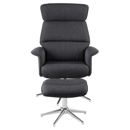 Säädettävä nojatuoli jalkatuella DELIA tummanharmaa