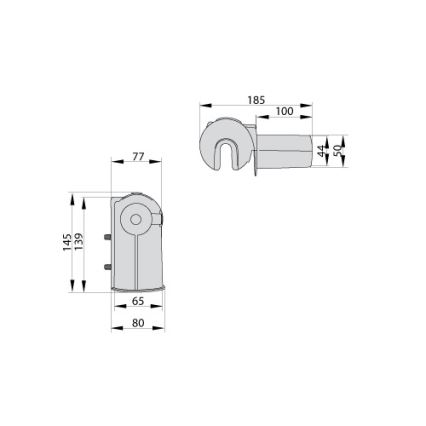 Säädettävä pidike katuvalaisimeen IP44, Ø 53–60 mm, harmaa