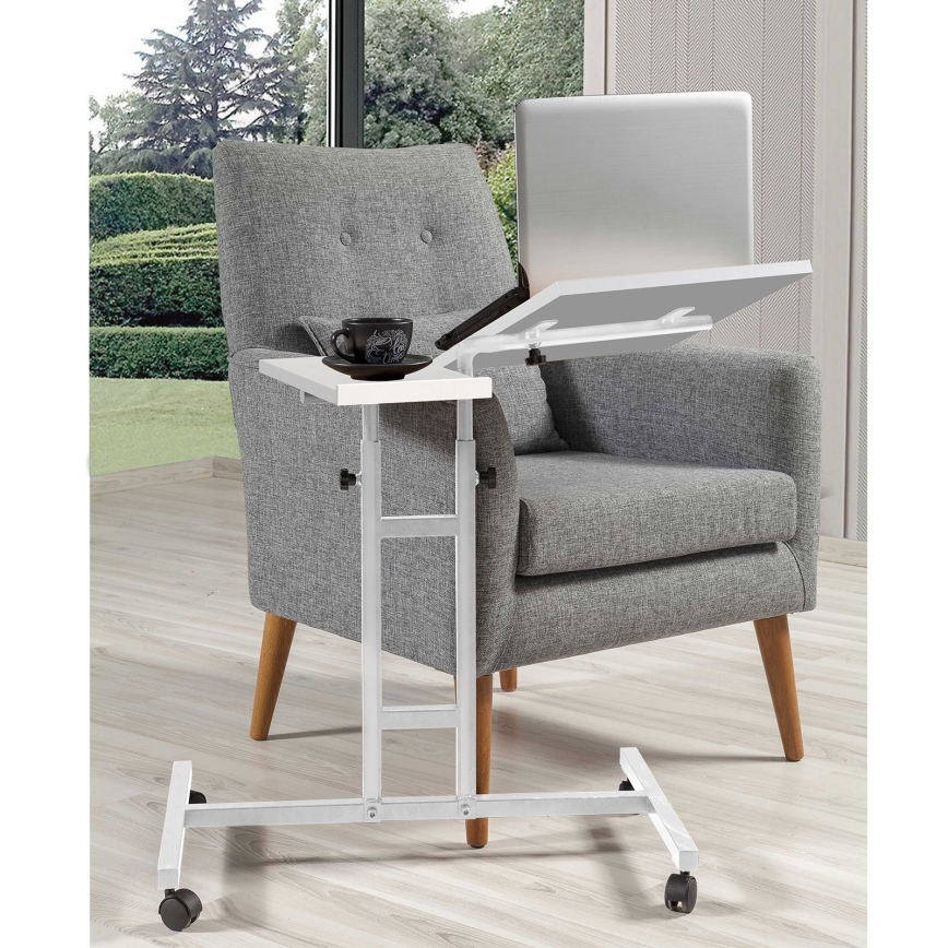 Säädettävä pöytä GLEN 87x67 cm valkoinen