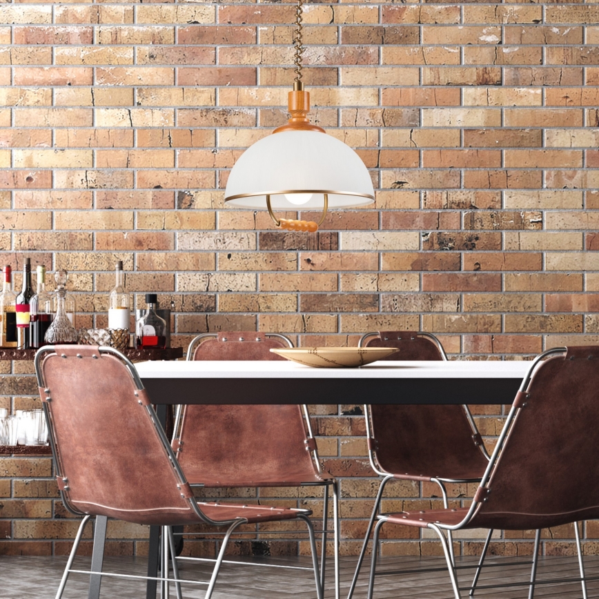 Säilytettävä kattovalaisin RAMONA 1xE27/60W/230V beige/ruskea/mänty