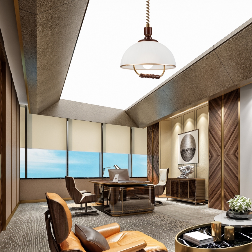 Säilytettävä kattovalaisin RAMONA 1xE27/60W/230V beige/tummanruskea/mänty