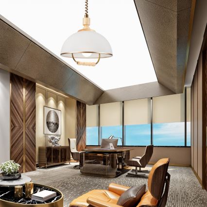 Säädettävä kattovalaisin RAMONA 1xE27/60W/230V beige/vaaleanruskea/mänty