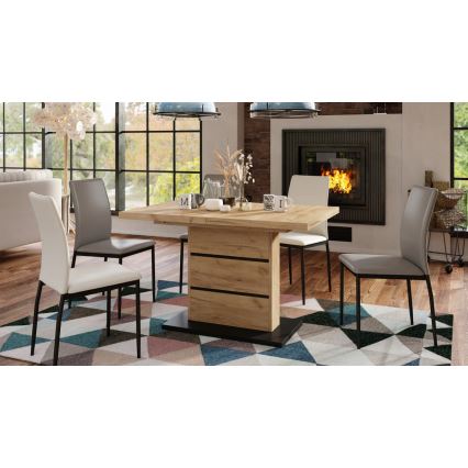 Laajennettava ruokapöytä PAOLO tammi craft/musta