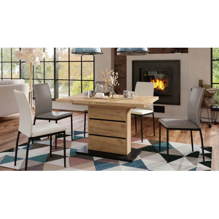 Laajennettava ruokapöytä PAOLO tammi craft/musta