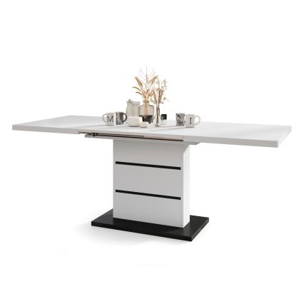 Laajennettava ruokapöytä PAOLO valkoinen/musta