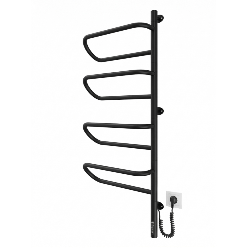 Sähköinen kääntyvä pyyhekuivain ELECTRA 120W/230V 102,5x44,5 cm ruostumaton teräs/musta oikeakätinen