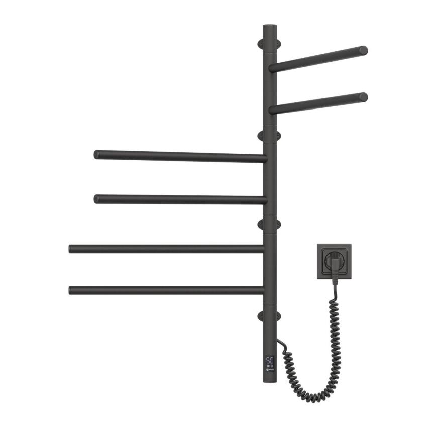 Sähköinen kääntyvä pyyhekuivain termostaatilla ARABESQUE 105W 82x49 cm  musta