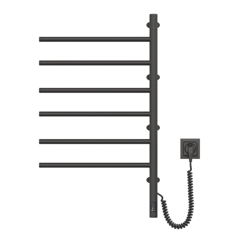 Sähköinen kääntyvä pyyhekuivain termostaatilla ARABESQUE 105W 82x49 cm  musta