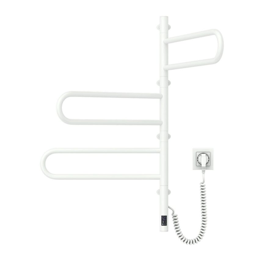 Sähköinen kääntyvä pyyhekuivain termostaatilla FOUETTE 100W 80X49 cm  valkoinen