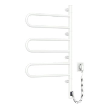 Sähköinen kääntyvä pyyhekuivain termostaatilla FOUETTE 120 W 80 x 49 cm valkoinen
