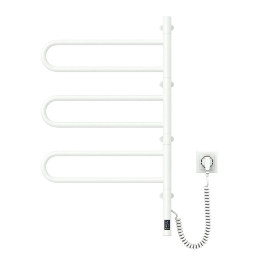 Sähköinen kääntyvä pyyhekuivain termostaatilla FOUETTE 120 W 80 x 49 cm valkoinen
