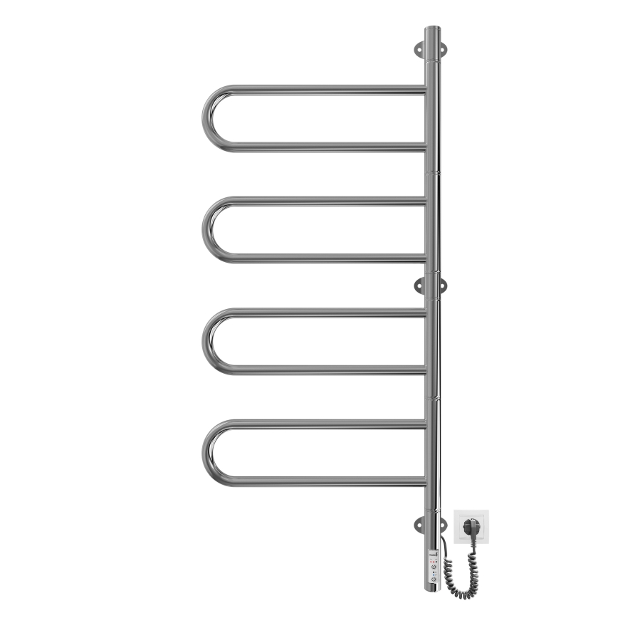 Sähköinen kääntyvä pyyhekuivain TRISTAR 105W/230V 102,5x44,5cm IP44 ruostumaton teräs/kiiltävä kromi