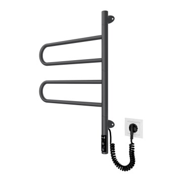 Sähköinen kääntyvä pyyhekuivain TRISTAR 75W/230V 62,5x44,5 cm IP44 ruostumaton teräs/musta